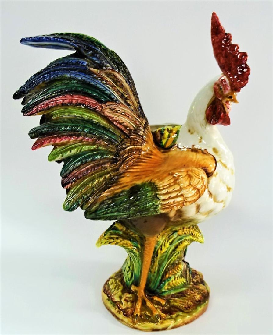 VINTAGE LARGE ROOSTER PORCELAIN UMBRELLA STAND (1 of 4)
