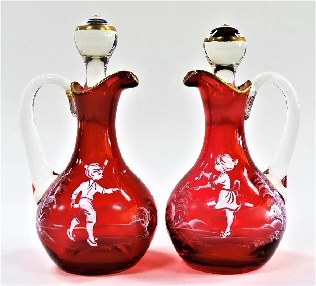 MARY GREGOR CRANBERRY OIL & VINEGAR PITCHERS (1 of 3)