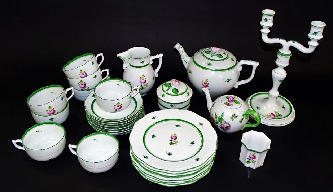 28 PIECE HEREND PORCELAIN TEA SET (1 of 3)