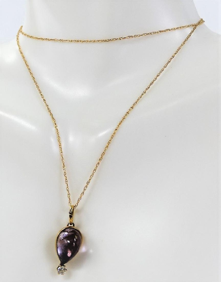 14K YG AMETHYST THIN ROPE CHAIN NECKLACE (1 of 2)