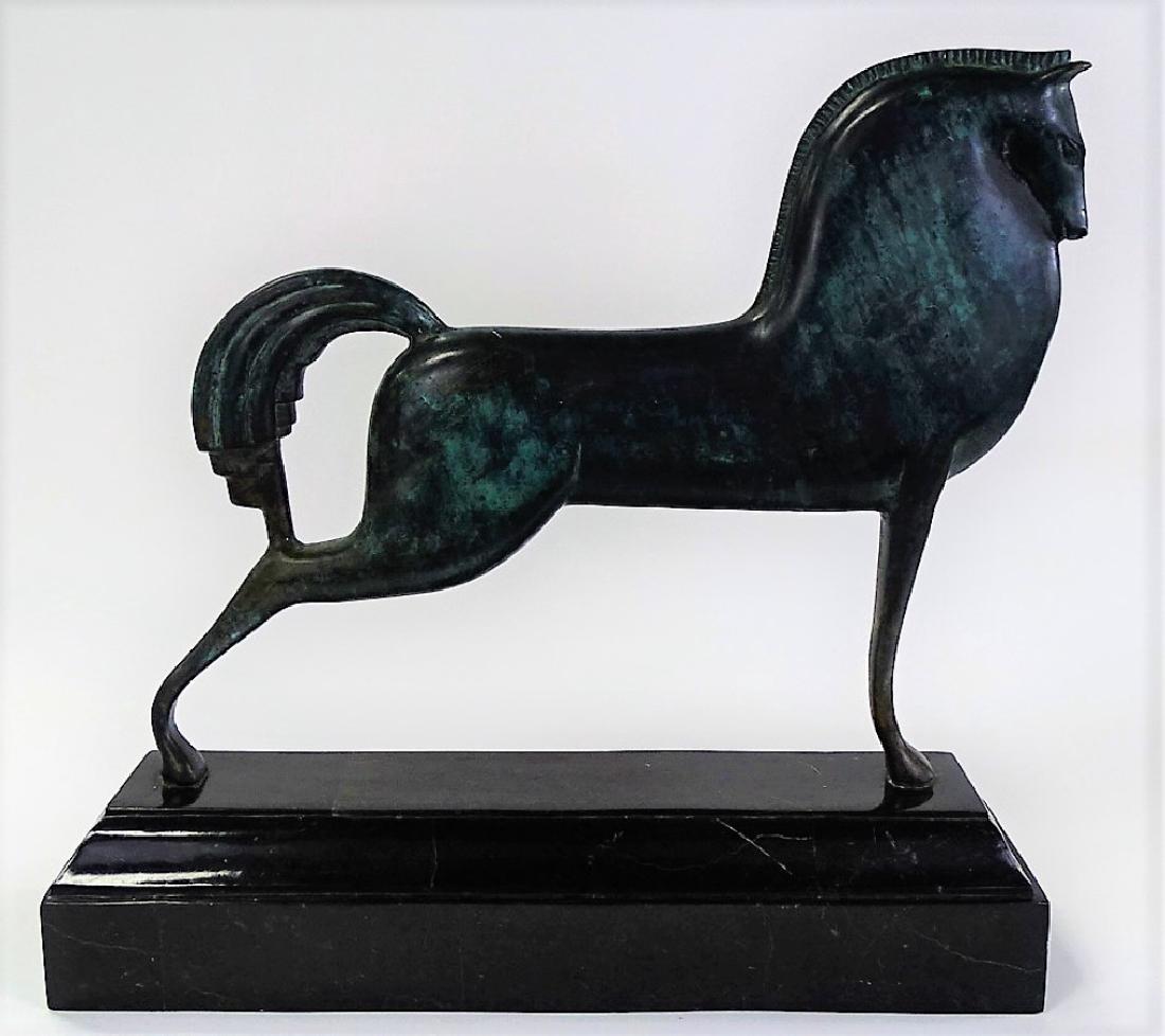 VINTAGE MAITLAND BRONZE TROJAN HORSE SACULPTURE (1 of 3)