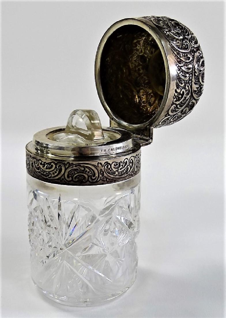 J.E. CALDWELL & CO. STERLING & CUT CRYSTAL BOTTLE (1 of 4)