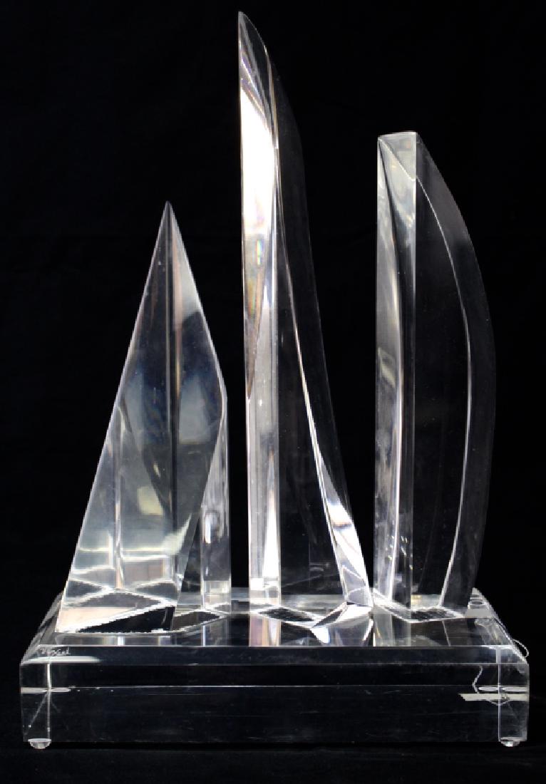 ORIGINAL VAN TEAL LUCITE FREE FORM SCULPTURE (1 of 4)