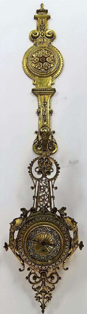 MARBORO GOLDTONE BRASS HANGING WALL CLOCK (1 of 5)