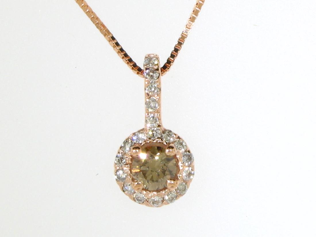 14K GOLD 1/4CTW CHAMPAGNE & WHITE DIAMOND PENDANT (1 of 1)