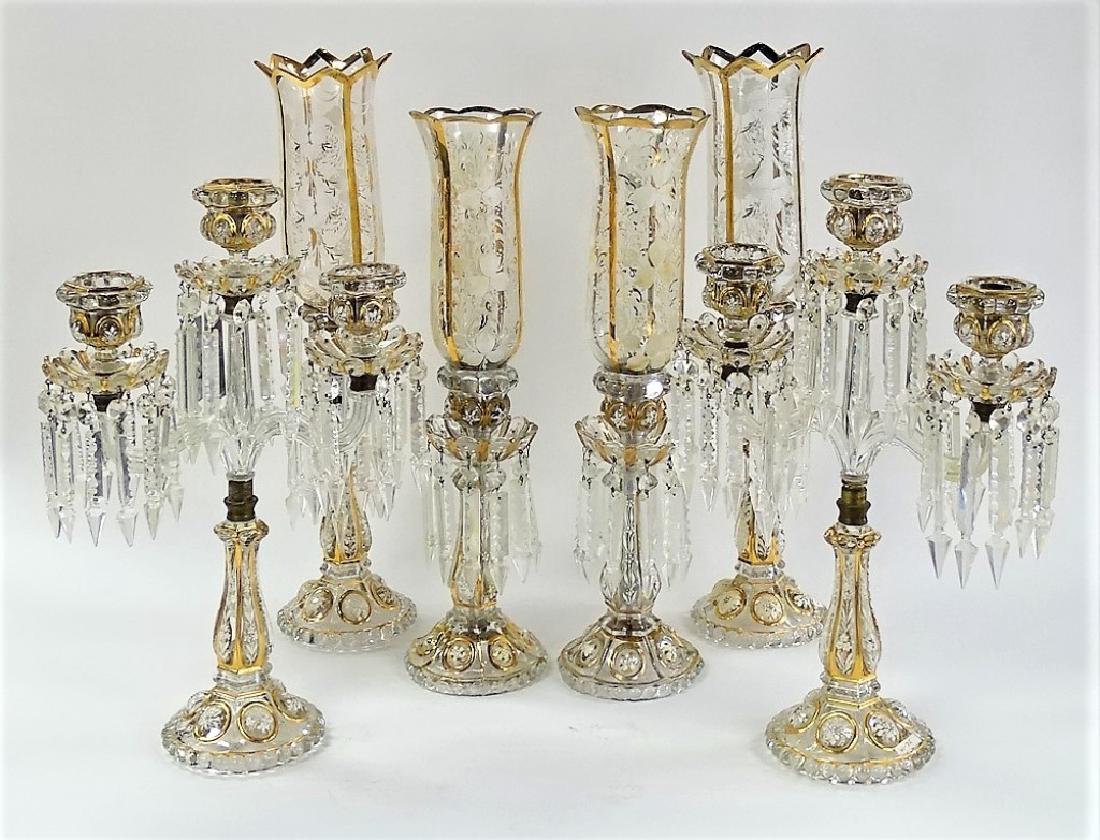 MOSER GLASS CANDELABRA AND HURRICANE LUSTRES (1 of 4)