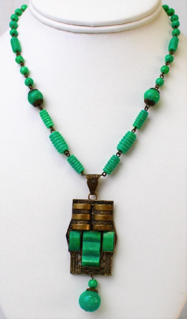 ART DECO CZECH PEKING GLASS CHOKER NECKLACE: Shipping to be $15 US. We will combine w/ price.