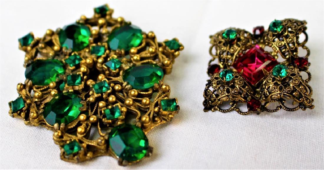 PAIR OF VINTAGE CZECH PINS & FUR CLIPS (1 of 1)