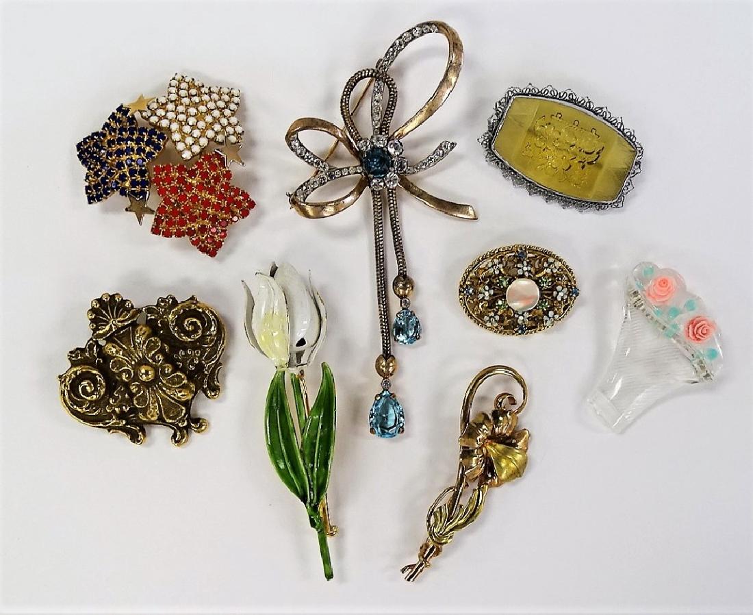 EXQUISITE LOT OF SIGNED COSTUME PINS (1 of 1)