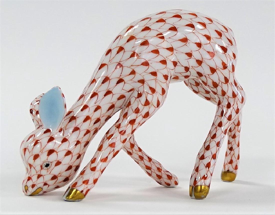 HEREND FISHNET PORCELAIN FIGURINE OF A DEER (1 of 4)