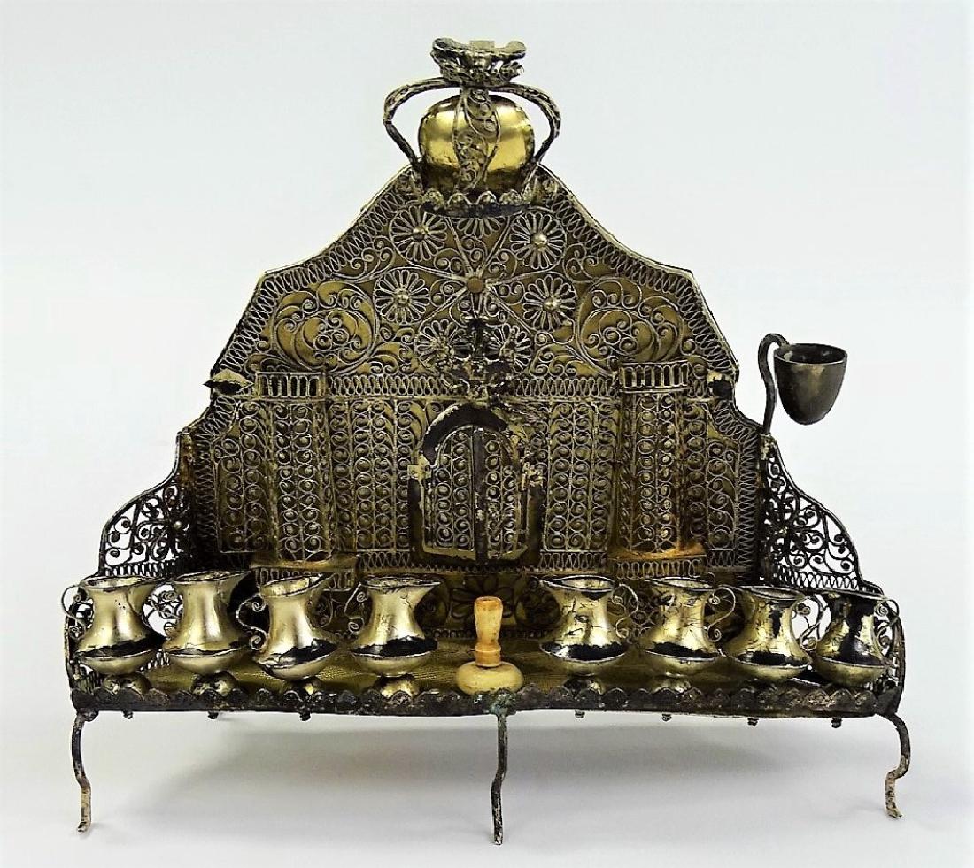 SILVER MINIATURE TRAVELING MENORAH (1 of 3)