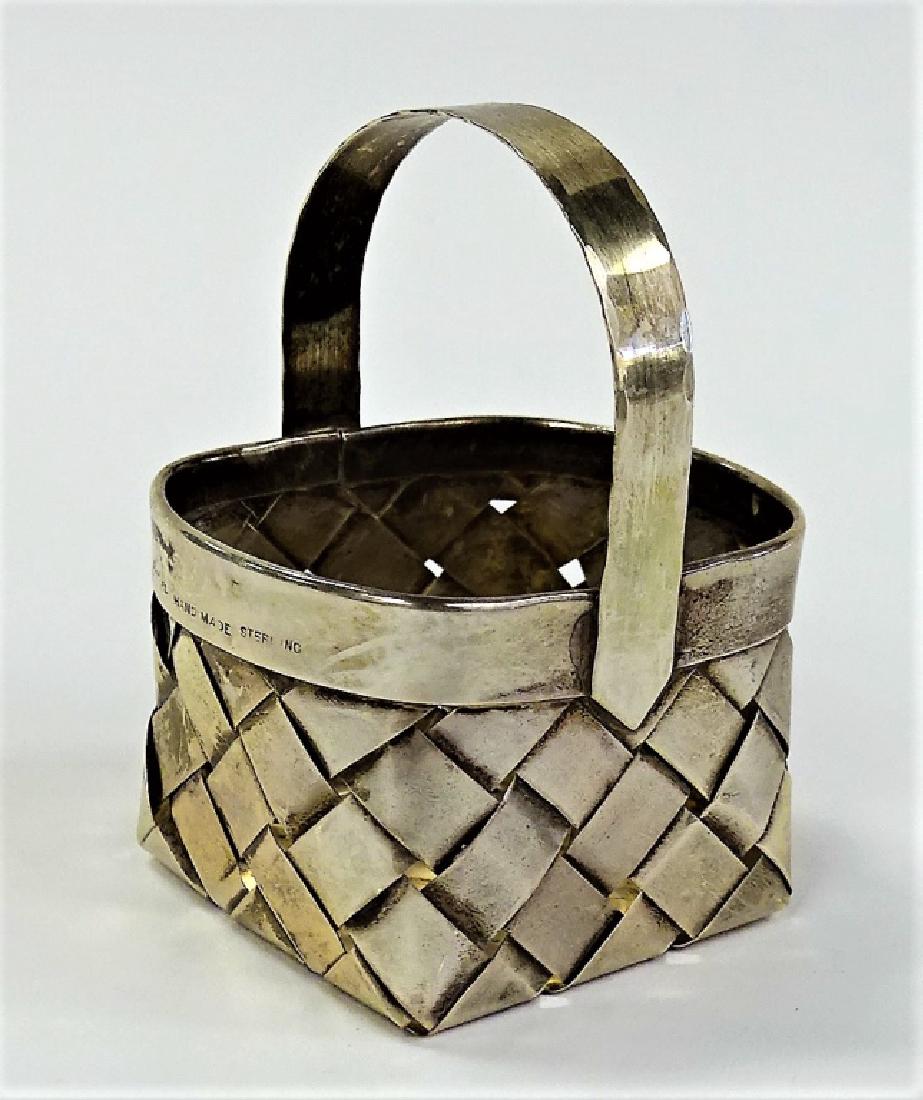 VINTAGE CARTIER STERLING SILVER WOVEN BASKET (1 of 4)