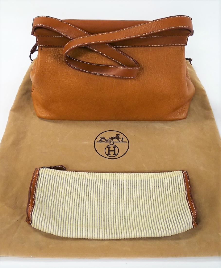 HERMES BROWN LEATHER HERBAG w/ COIN PURSE (1 of 6)