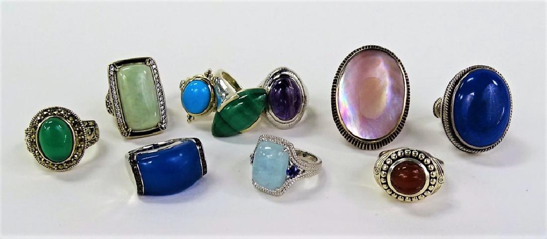 VINTAGE LOT OF ASSORTED COSTUME RINGS INC STERLING (1 of 1)