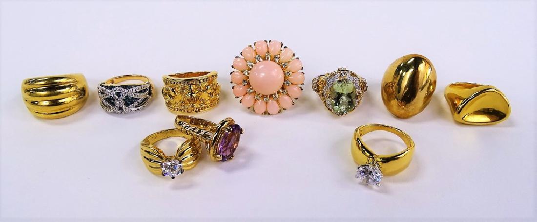 VINTAGE LOT OF ASSORTED COSTUME RINGS INC STERLING (1 of 1)