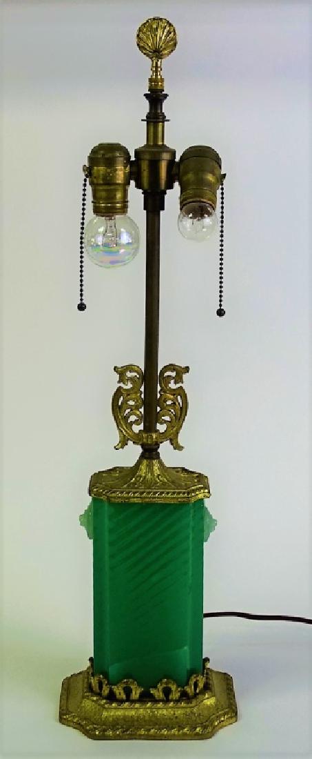 VINTAGE 1910 MSL CO. STEUBEN GLASS & BRONZE LAMP (1 of 6)