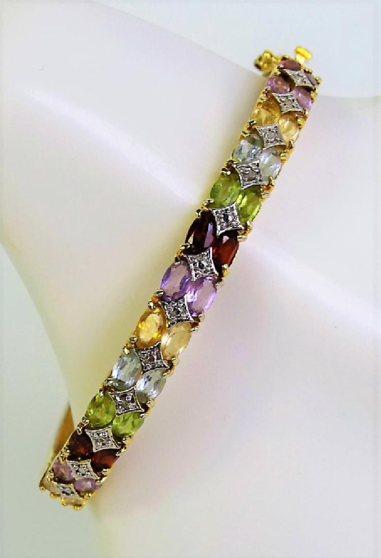 VERMEIL MULTI GEMSTONE BANGLE BRACELET (1 of 5)