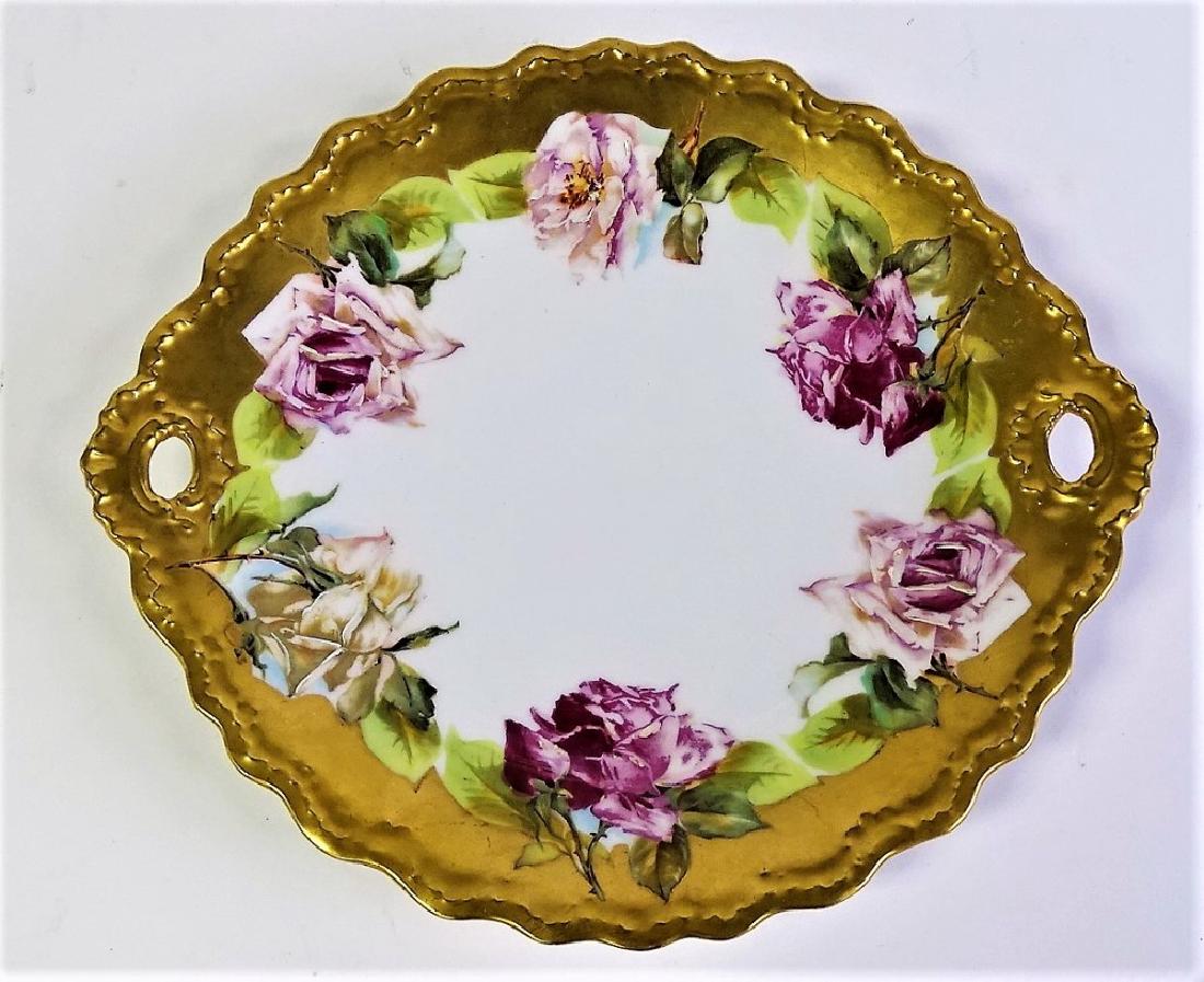 ANTIQUE LIMOGES HAND PAINTED ROSE PLATTER (1 of 2)