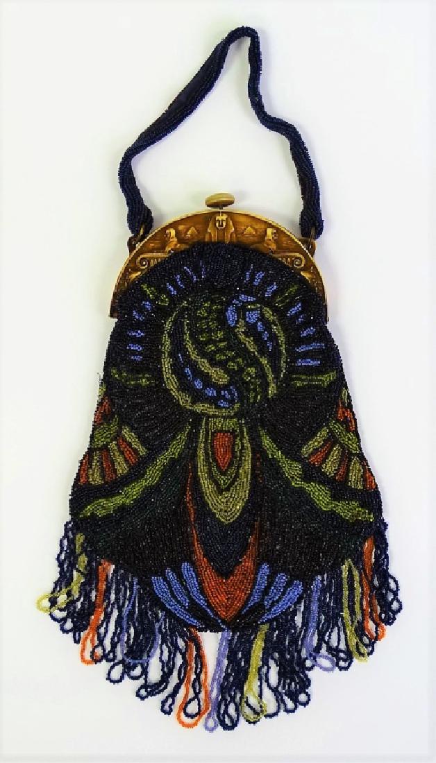 ANTIQUE EGYPTIAN CELLULOID LARGE BEADED PURSE (1 of 2)