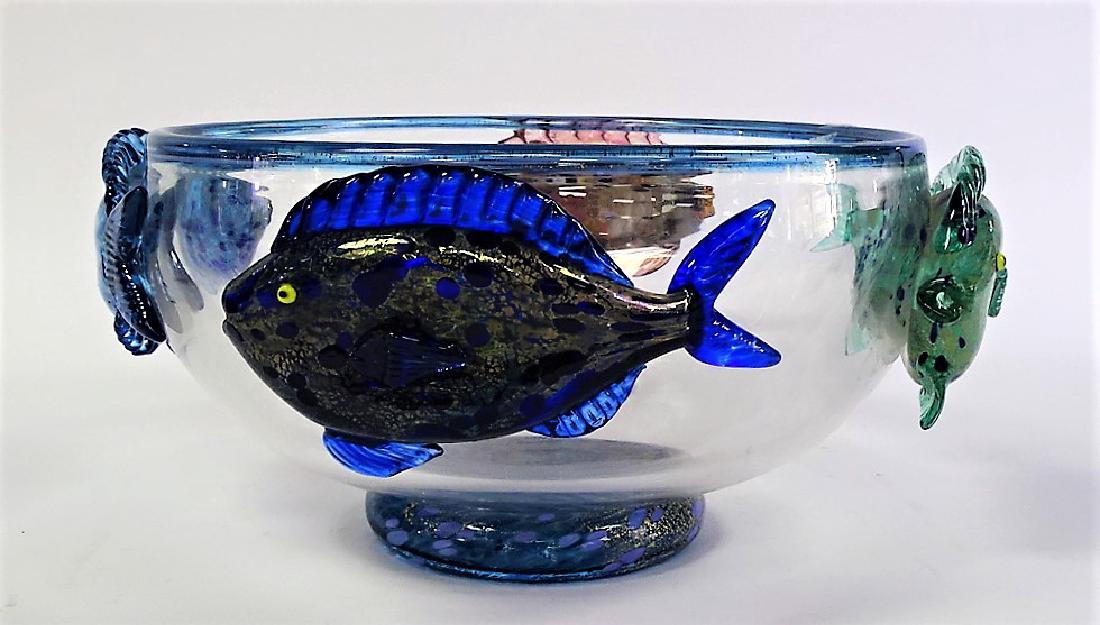 ART GLASS APPLIED FISH BOWL MATTHEW BUECHNER (1 of 3)