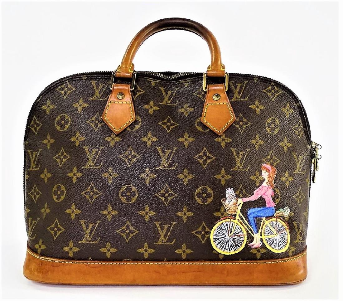 LOUIS VUITTON ALMA PM HAND PAINTED CANVAS HANDBAG (1 of 5)
