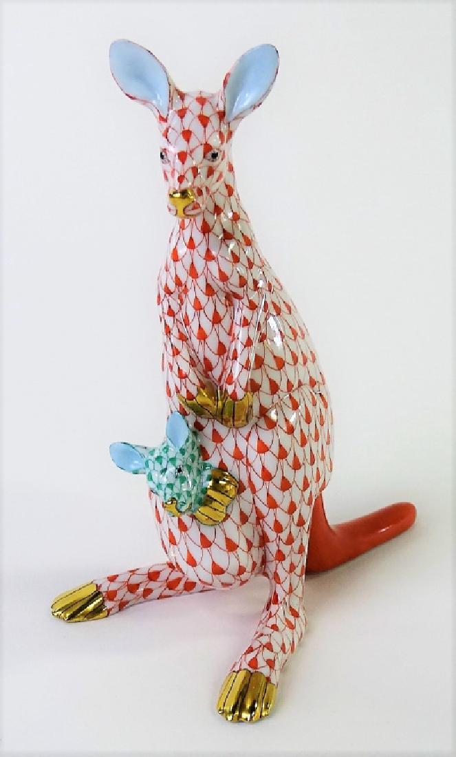 HEREND ORANGE FISHNET PORCELAIN KANGAROO JOEY (1 of 3)