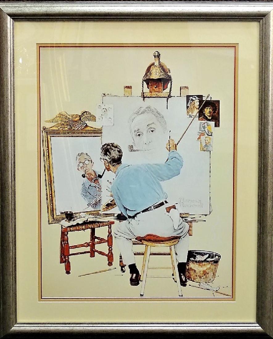 NORMAN ROCKWELL PRINT 'TRIPLE SELF PORTRAIT' (1 of 3)