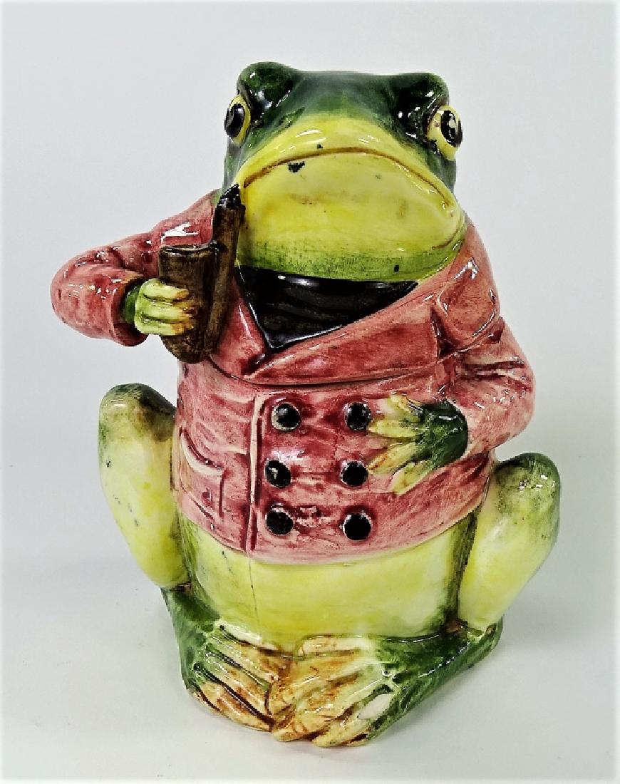 ANTIQUE AUSTRIAN FROG TOBACCO JAR (1 of 4)