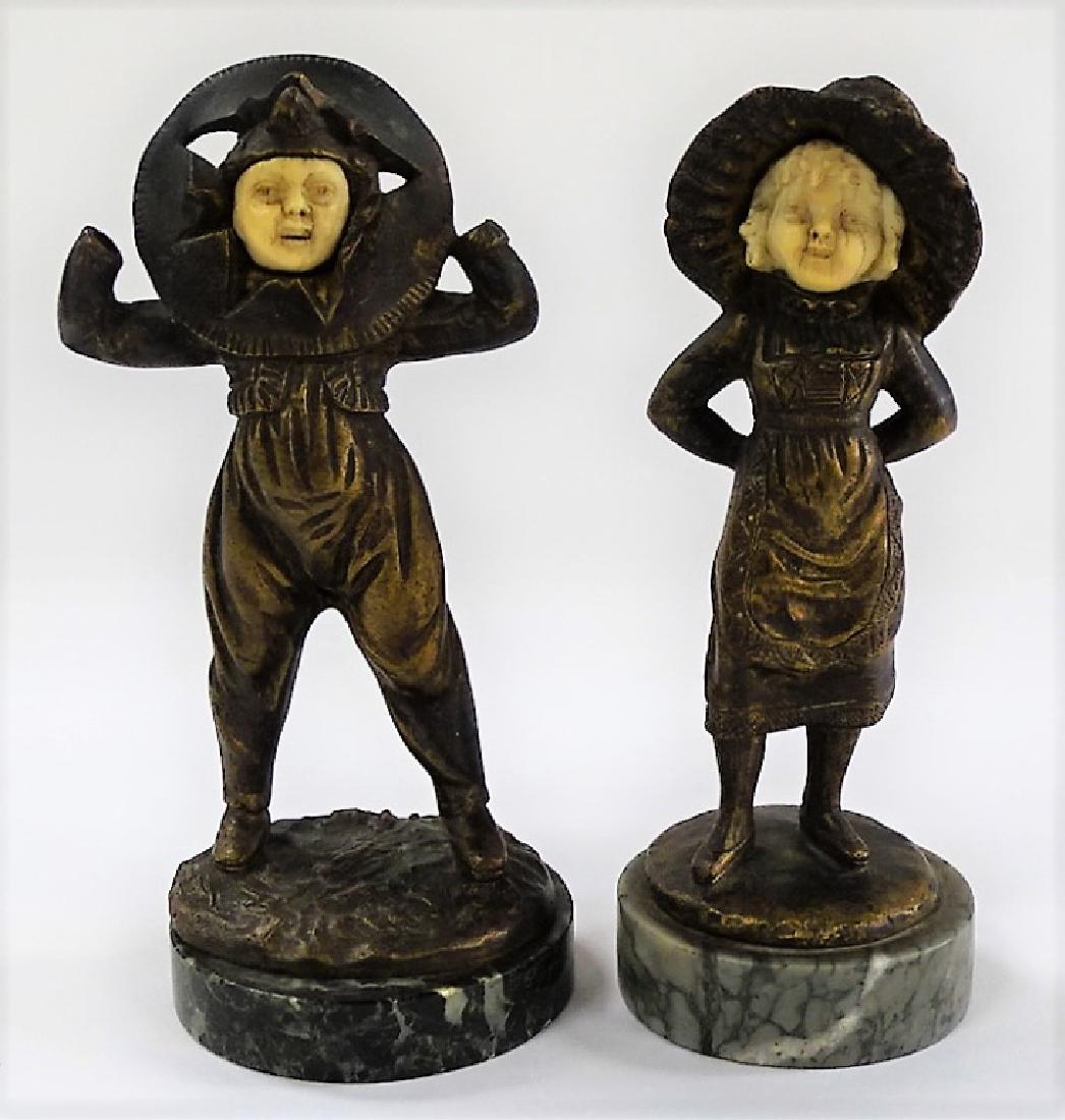 PAIR OF GEORGES OMERTH BRONZE NOUVEAU SCULPTURES (1 of 5)