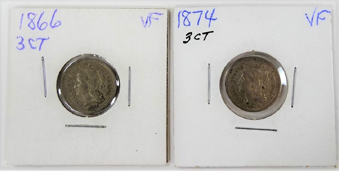 PAIR OF LIBERTY HEAD 3 CENT NICKELS (1865-1889) (1 of 2)