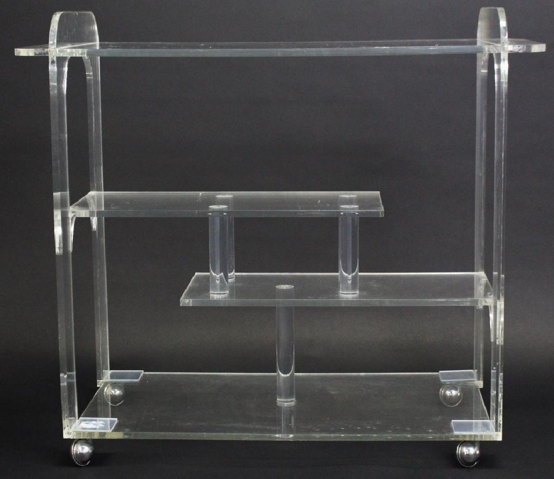 AWESOME MID CENTURY LUCITE ROLLING SERVING CART (1 of 3)