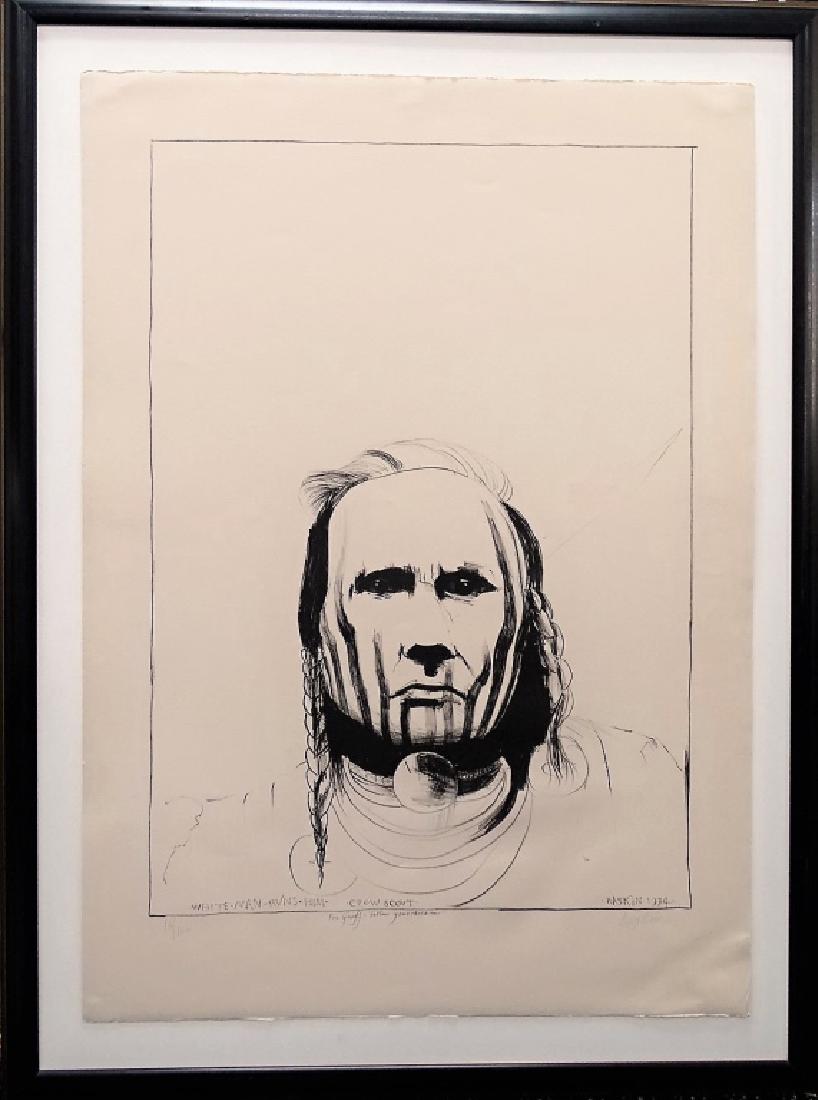 LEONARD BASKIN LITHOGRAPH "WHITEMANS RUN HIM" (1 of 6)