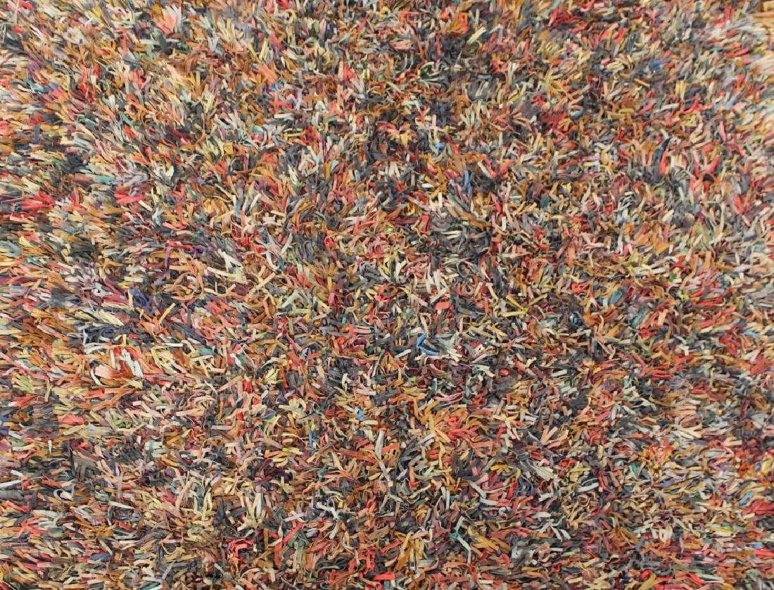 CONTEMPORARY MULTI COLORED LEATHER SHAG RUG (1 of 1)