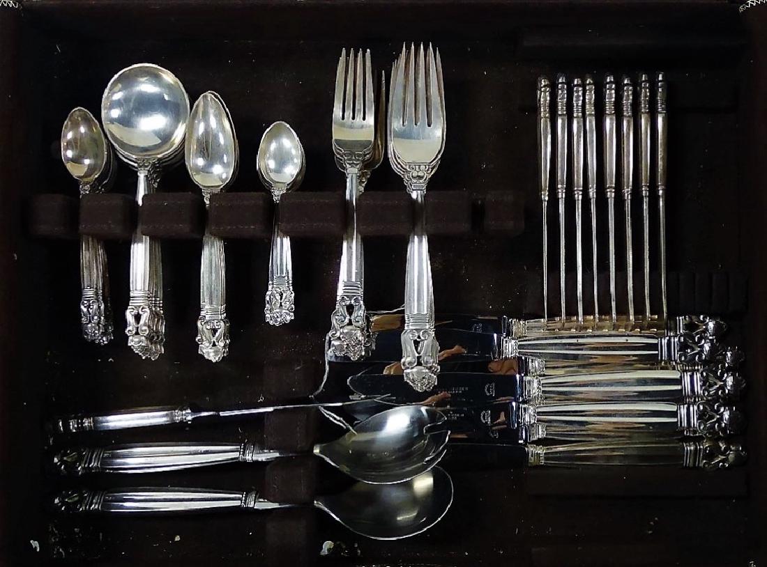 GEORG JENSEN ACORN STERLING 66 PIECE FLATWARE (1 of 9)