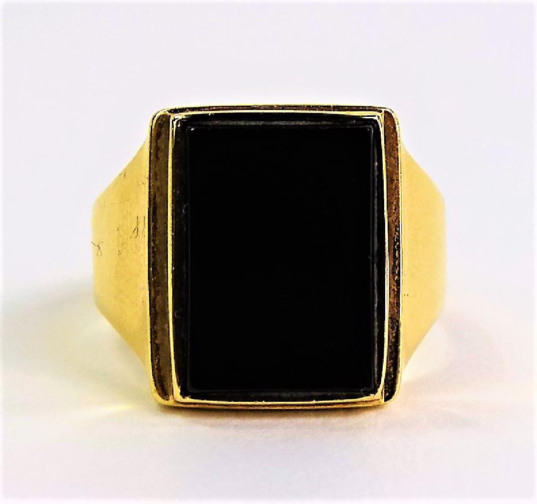 ESTATE MEN'S 14KT YELLOW GOLD & ONYX RING (1 of 4)
