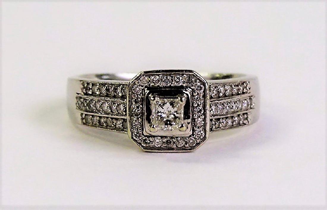 VTG 14KT W GOLD & 3/4CT DIAMOND ENGAGEMENT RING (1 of 5)
