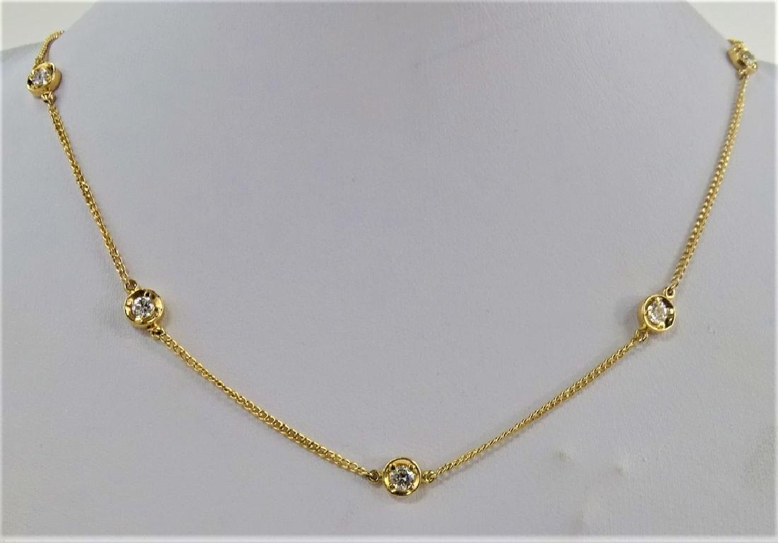 ESTATE LADIES 14KT YELLOW GOLD & DIAMOND NECKLACE (1 of 3)