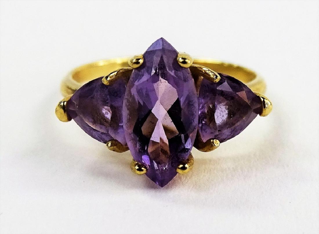 LADIES 10KT YG AMETHYST BIRTHSTONE RING (1 of 5)