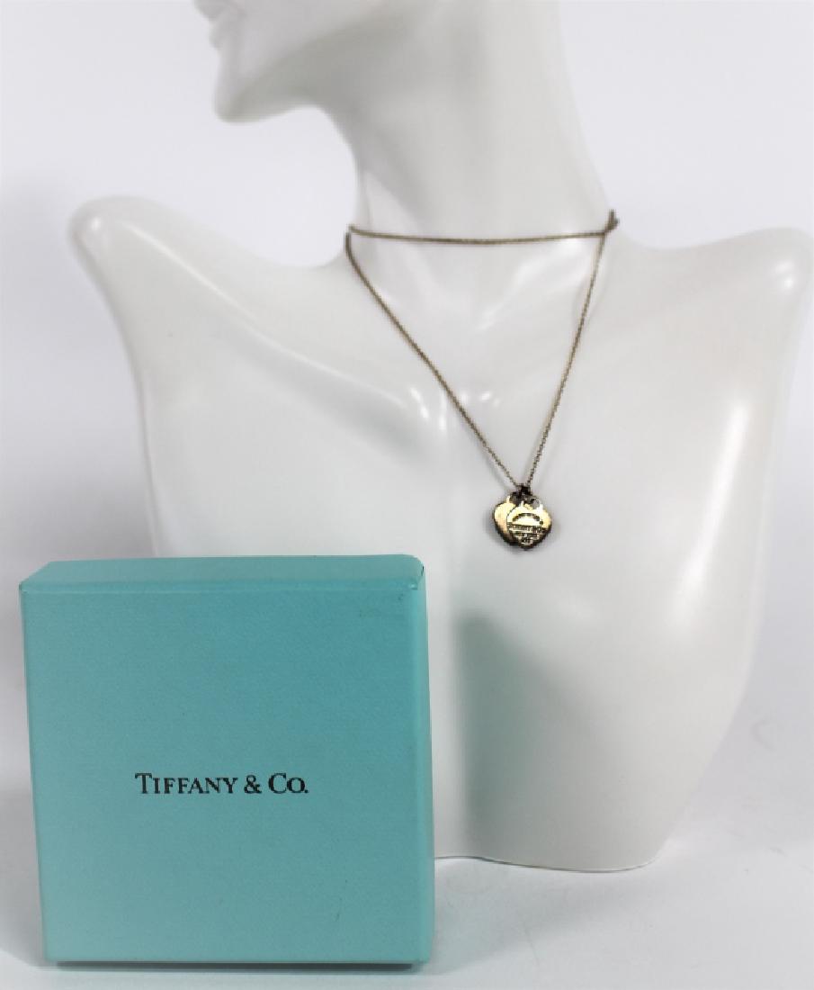 TIFFANY STERLING SILVER DOUBLE HEART NECKLACE (1 of 4)