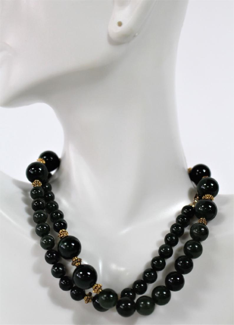 CHINESE LONG JADE BEADED NECKLACE (1 of 3)