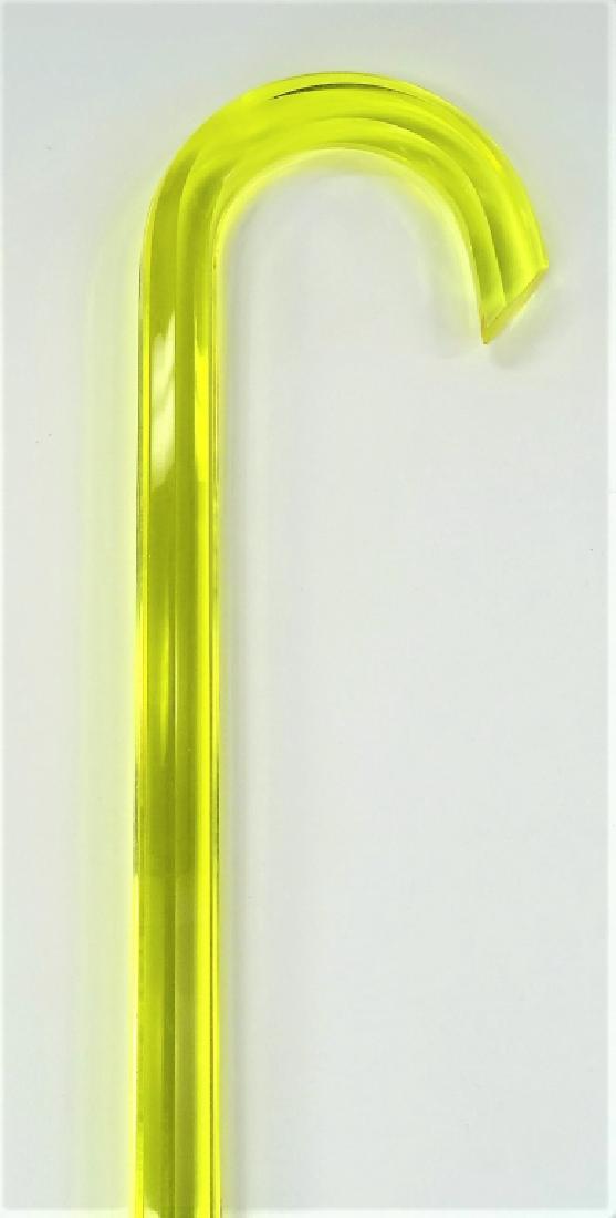 VINTAGE LUCITE YELLOW CANE: Measures about 40" long, in very good condition we will not ship can refer local shippers