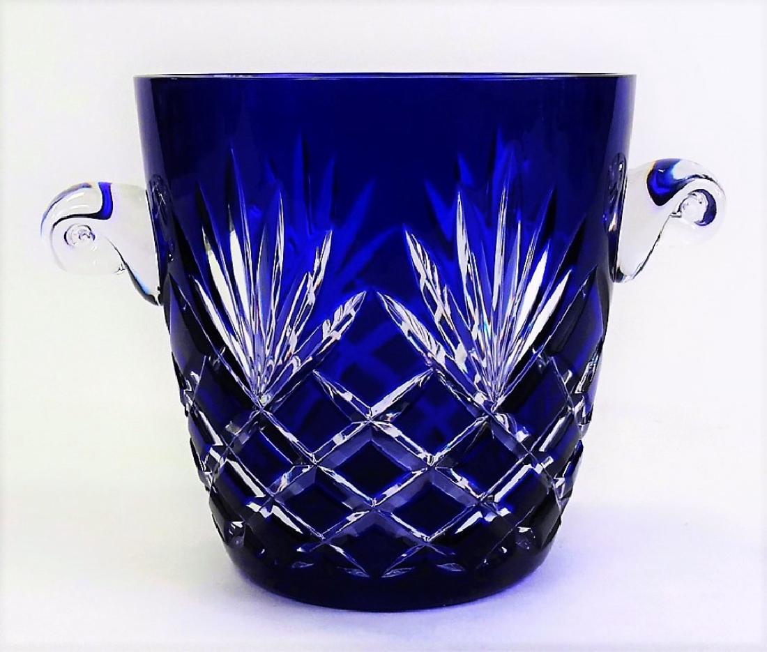 FABERGE COBALT CUT TO CLEAR ICE BUCKET (1 of 3)