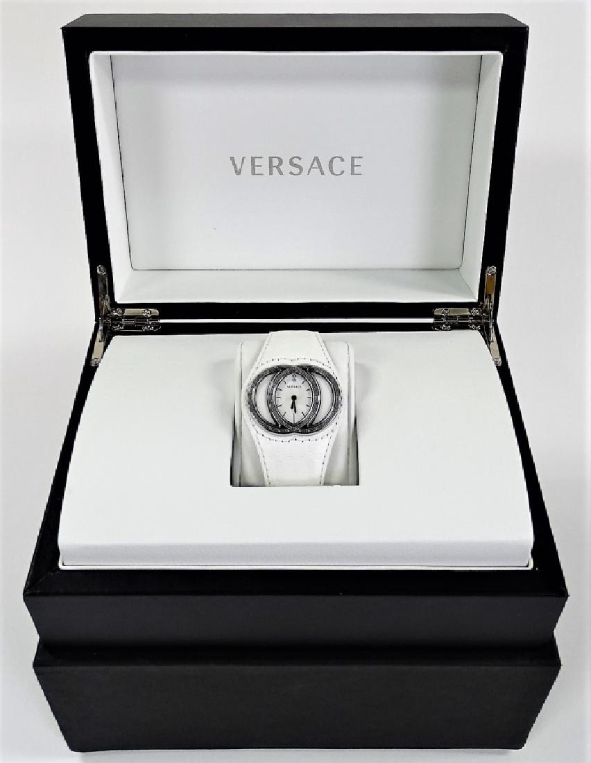 VERSACE ECLISSI LADIES WHITE LEATHER WATCH (1 of 7)