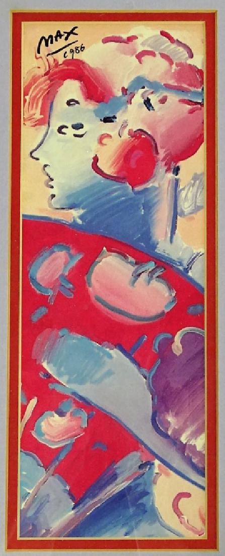 PETER MAX SMALL HAND SIGNED PRINT DATED 1986 FRAME (1 of 3)