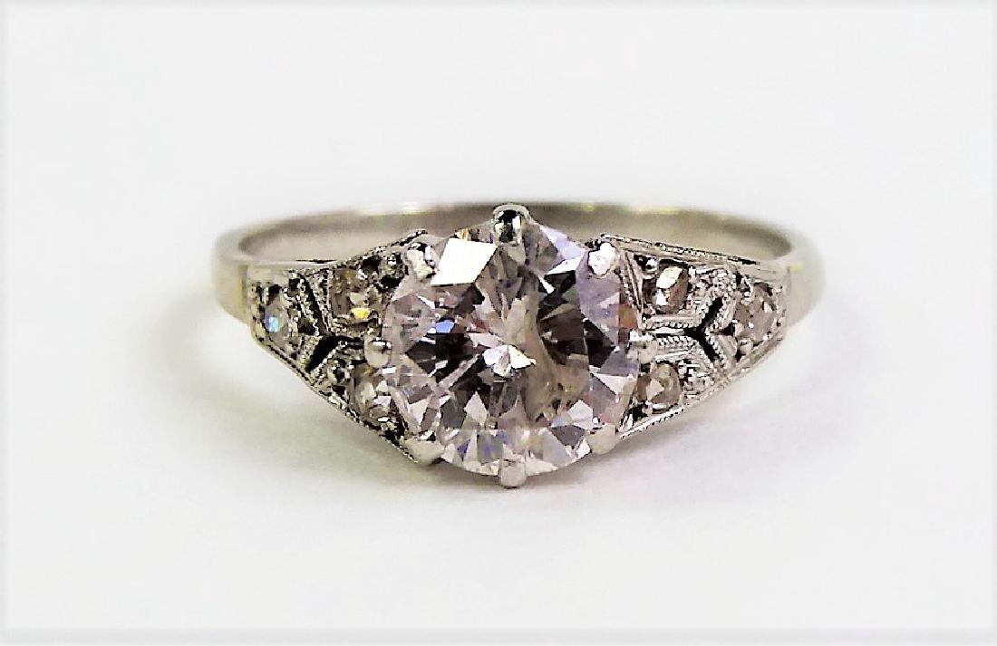 DECO PLATINUM 1.50 CENTER DIAMOND ENGAGEMENT RING (1 of 4)