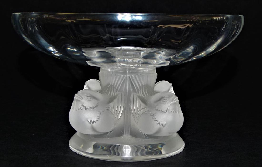 LALIQUE NOGENT FRENCH CRYSTAL SPARROW COMPOTE (1 of 4)