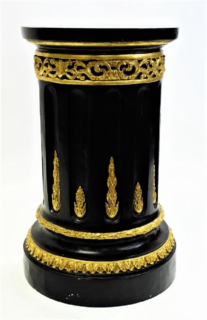 MARBLE TOP GOLD GILT FLUTED PEDESTAL (1 of 2)
