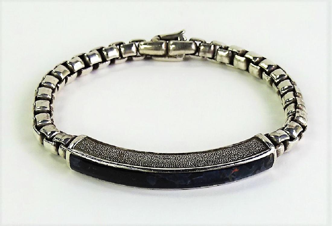 MEN'S DAVID YURMAN HEAVY STERLING & LAPIS BRACELET (1 of 5)