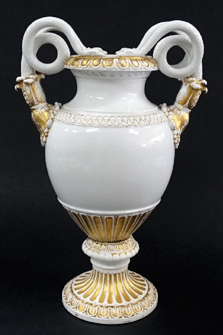 ANTIQUE MEISSEN PORCELAIN SNAKE URN (1 of 5)