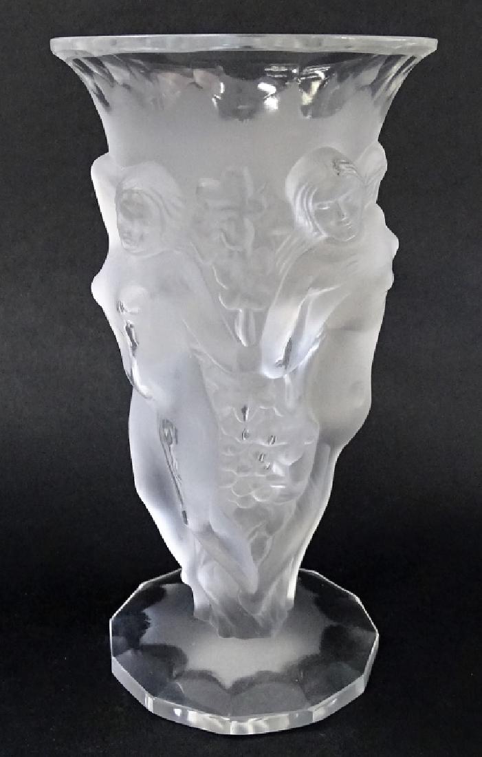 CZECH CRYSTAL LALIQUE STYLE DANCING NUDES VASE (1 of 2)